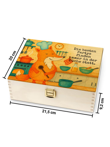 Mr. & Mrs. Panda Holz Teebox Fuchs Koch Design mit Spruch in Weiß