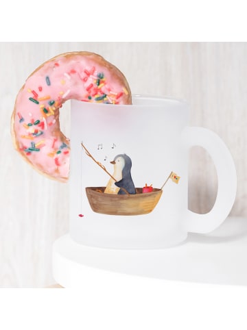 Mr. & Mrs. Panda Glas Pinguin Angelboot ohne Spruch in Transparent