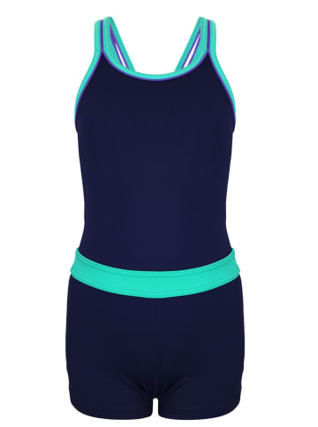 Aquarti Mädchen Badeanzug mit Bein Racerback in grün