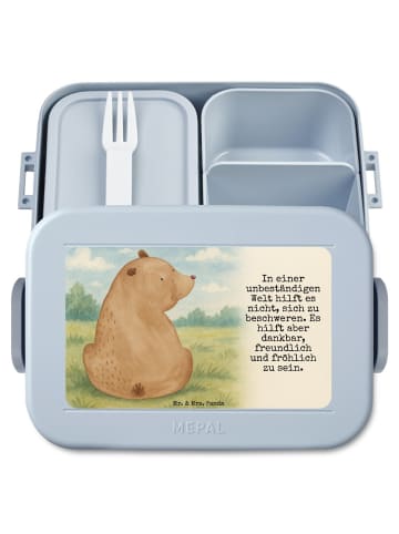 Mr. & Mrs. Panda Bentobox Bär Schulterblick Design mit Spruch in Blau Pastell