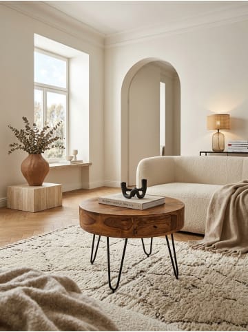 KADIMA DESIGN Couchtisch Massivholz / Metall 60x44,5x60 cm Tisch