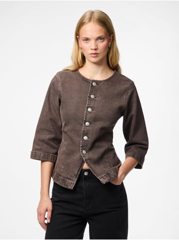 Pieces Jeanshemd in Hot Fudge