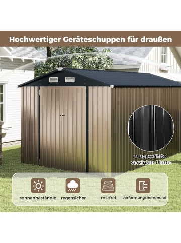COSTWAY Gerätehaus Metall 15,37 m³ Türgröße: 121x157cm in Grau