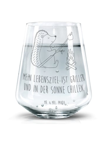 Mr. & Mrs. Panda Trinkglas Igel Grillen mit Spruch in Transparent