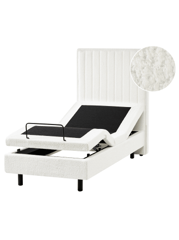 Beliani Einzelbett DUKE II in Weiß/Schwarz - (W) 80 x (H) 120 x (L) 216 cm