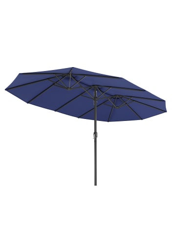 SONGMICS Sonnenschirm Sheld in Blau - (B)270 x (H)245 x (T)460 cm
