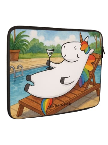 Mr. & Mrs. Panda Notebook Tasche Einhorn Blümchentail Design ohne Sp... in Weiß