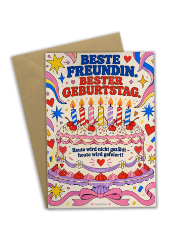 Geburtstagskarte Freundin energiegeladen Design... in Weiß