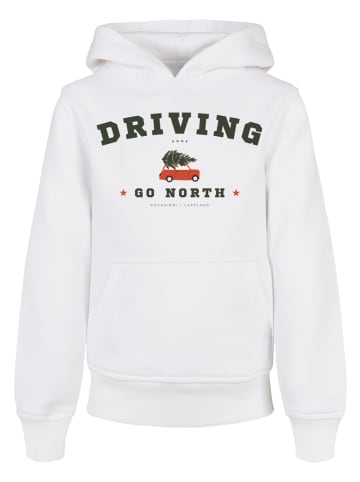 F4NT4STIC Basic Kids Hoodie Driving Home Weihnachten in weiß