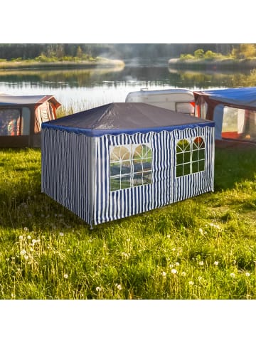 relaxdays 2 x Pavillon-Seitenteile in Blau/ Weiß