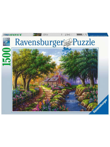 Ravensburger Puzzle 1.500 Teile Cottage am Fluß Ab 14 Jahre in bunt