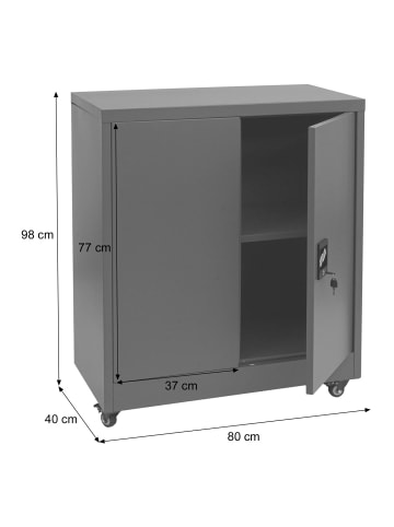 MCW Aktenschrank O50 mit Rollen, Hellgrau
