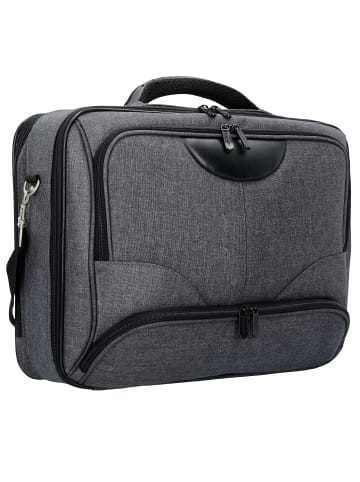 Dermata Basic Plus Flugumhänger 43 cm Laptopfach grau schwarz