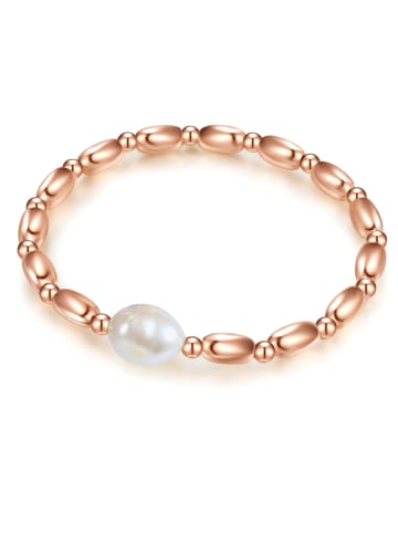 Lulu & Jane Perlen-Armband Messing Süßwasser-Zuchtperle in roségold