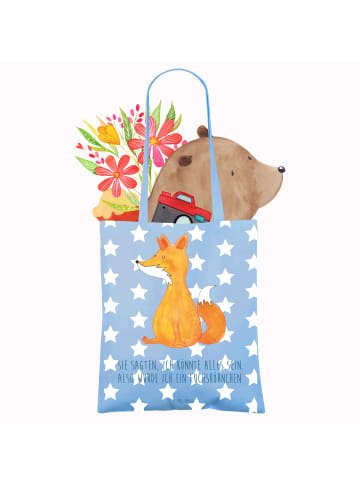Mr. & Mrs. Panda Tote Bag Einhorn Fuchs mit Spruch in Sky Blue