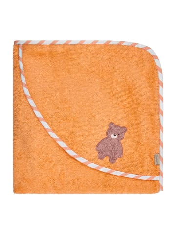 Sterntaler Kapuzenbadetuch 80x80 cm BÄR Bo in leuchtorange