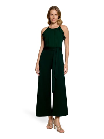 Vera Mont Jumpsuit mit Volant und Bindegürtel in Dark Moss