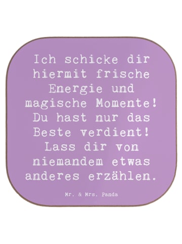 Mr. & Mrs. Panda Holzuntersetzer Spruch Freude und Energie mit S... in Lavendeltraum