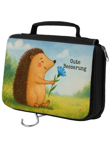 Mr. & Mrs. Panda badtasche Igel Blumen Design mit Spruch in Weiß