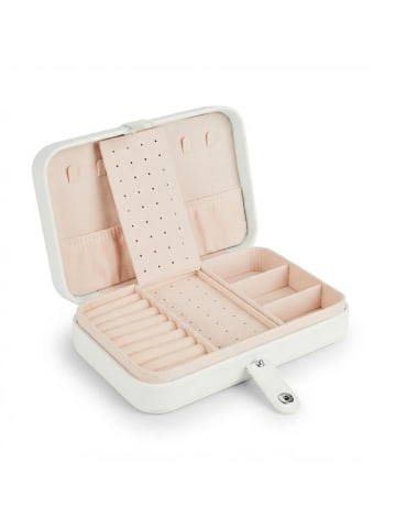 relaxdays Schmuckkästchen in Weiß - (B)21 x (H)4,5 x (T)14,5 cm