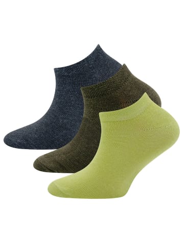 ewers 3er-Set Sneaker Socken Uni in oliv