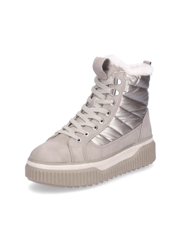 Tamaris Schnürboot in Beige Metallic