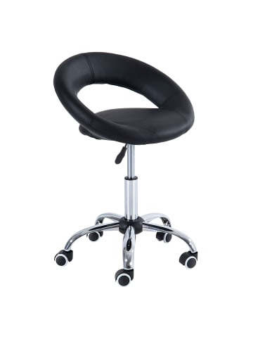 HOMCOM Rollhocker-B50 x T54 x H(66-78) cm-Schwarz