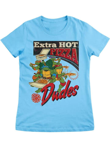 Teenage Mutant Ninja Turtles Shirt "Extra Hot Pizza Dudes Girly Tee" in Blau
