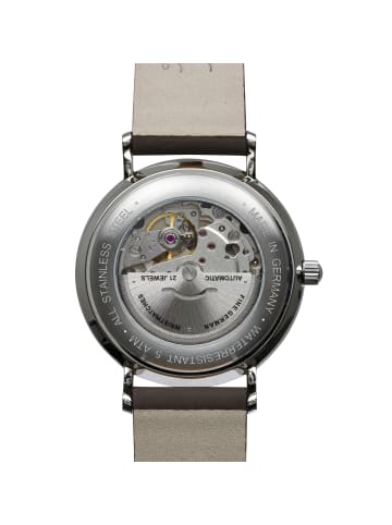 Bauhaus Armbanduhr Herrenuhr Automatik mit Wochentaganzeige mit Lederarmband 2162 in WEIß