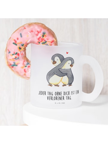Mr. & Mrs. Panda Haferl Pinguine Kuscheln mit Spruch in Transparent