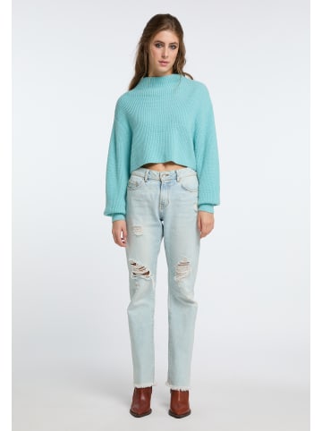 IZIA Damen Strick Pullover in Blau