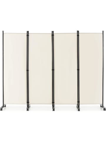 COSTWAY Paravent 4 tlg. 173 cm in Beige