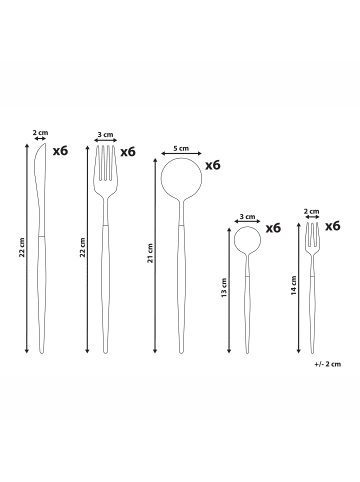 Beliani 30-tlg Besteck Set BAVETTE in Silber/Braun