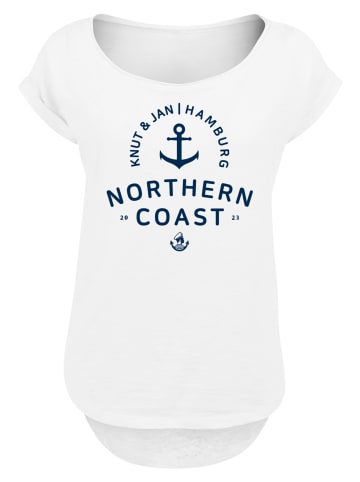 F4NT4STIC Long Cut T-Shirt Nordsee Knut & Jan Hamburg in weiß
