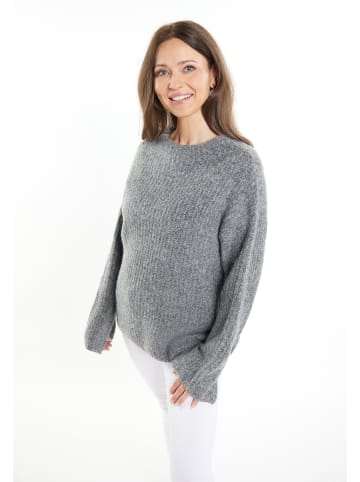 usha WHITE LABEL Damen Strick Pullover in Grau Melange