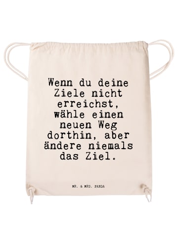 Mr. & Mrs. Panda Turnbeutel Wenn du deine Ziele... mit Spruch in Creme