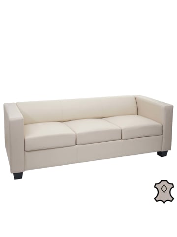 MCW 3er Sofa Lille, Leder, creme