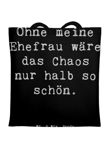 Mr. & Mrs. Panda Tragetasche Ohne meine Ehefrau wäre das Chaos n... in Schwarz