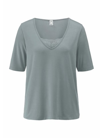 Hessnatur Hessnatur T-Shirt PURE SENSE LACE aus TENCEL™ Modal in nebelblau