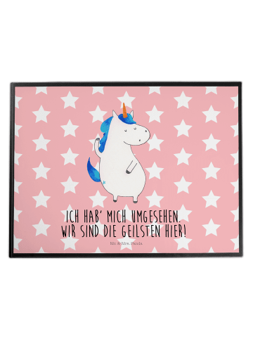 Mr. & Mrs. Panda schreibtischunterlage Einhorn Mann mit Spruch in Rot Pastell