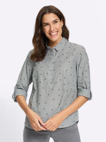 WITT WEIDEN Baumwoll-Bluse in khaki-gestreift