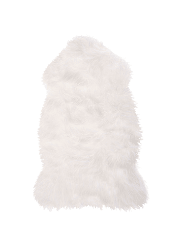 Beliani Schaffell MUNGO in Weiß - (W) 53 x (H) 3 x (L) 88 cm