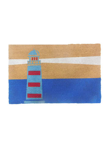 relaxdays Fußmatte "Leuchtturm" in Bunt - 80 x 50 cm
