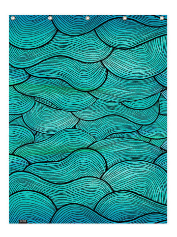 Juniqe Duschvorhang "Sea Waves Pattern" in Blau & Türkis