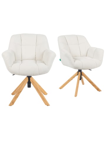 DUBI Möbel 2er-Set: Bürostuhl Mika-Iven in Creme - (B)65 x (H)82 x  (T)66 cm