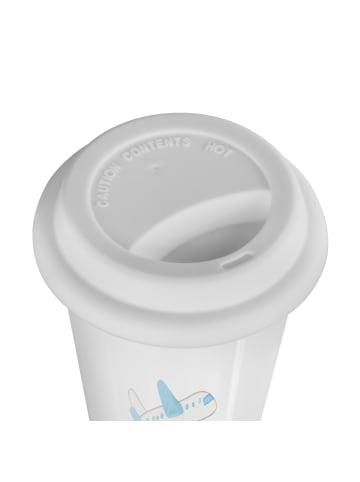 Mr. & Mrs. Panda Thermobecher Bär Flugzeug ohne Spruch in Weiß