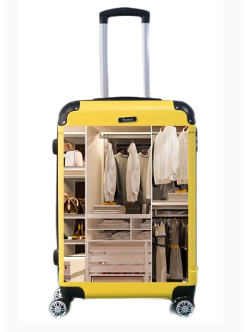 Cheffinger Reisekoffer Koffer 3 tlg Hartschale Trolley Set in Gelb