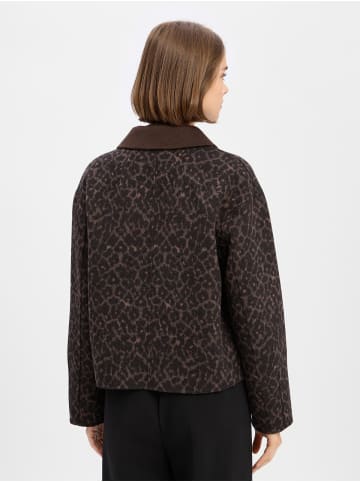 comma Wolljacke in schwarz braun - 0001