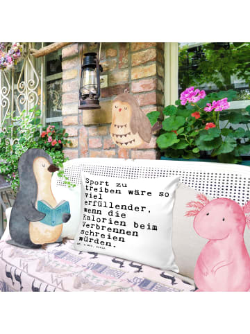 Mr. & Mrs. Panda Deko Kissen Sport zu treiben wäre... mit Spruch in Weiß