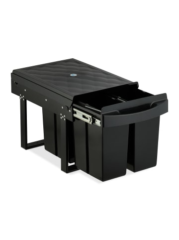 relaxdays Einbaumülleimer in Schwarz - 4x 8 l